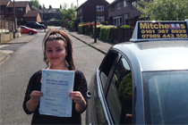 Summer Passed her driving test after taking Driving Lessons in Glossop
